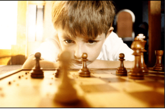 child playing chess