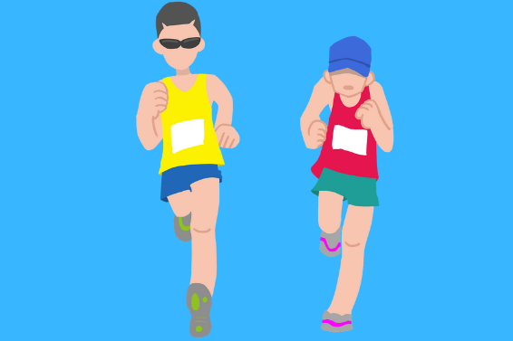 two runners clipart